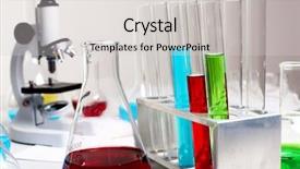  Presentation with laboratory equipment - PPT layouts consisting of chemical analysis - image of chemistry laboratory equipment background and a light gray colored foreground