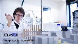  Presentation with scientific research - Audience pleasing slide deck consisting of chemical analysis - young male researcher carrying backdrop and a light blue colored foreground