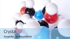 Presentation with molecular bond - Beautiful slide set featuring chemical bond - molecular model backdrop and a light blue colored foreground