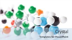  Presentation with molecular bond - Slide deck consisting of happy pretty young businesswoman with blank screen laptop showing thumbs up over white background background and a light gray colored foreground