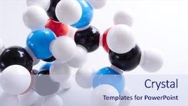  Presentation with molecular bond - Amazing PPT theme having chemical bond - molecular model backdrop and a sky blue colored foreground