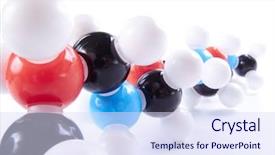  Presentation with molecular bond - PPT theme consisting of chemical bond - molecular model background and a sky blue colored foreground