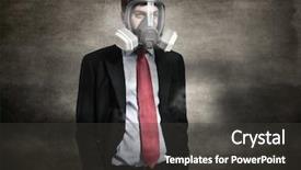  Presentation with gas - Presentation theme enhanced with chemical bond - portrait of a businessman wearing background and a dark gray colored foreground