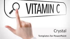  Presentation with vitamin - PPT theme with chemical bond - vitamin c written in search background and a white colored foreground