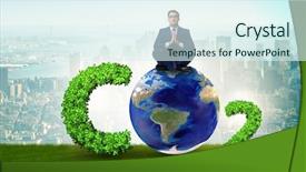  Presentation with emissions - Audience pleasing PPT layouts consisting of chemical carbon - ecological concept of greenhouse gas backdrop and a sky blue colored foreground