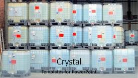  Presentation with chemical safety - Audience pleasing presentation theme consisting of chemical container in a warehouse backdrop and a light blue colored foreground