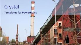  Presentation with abandoned - Colorful presentation enhanced with old abandoned factory backdrop and a sky blue colored foreground