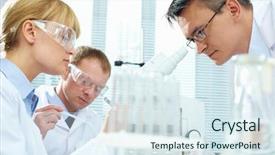  Presentation with substance - Amazing presentation having chemical elements - group of clinicians experimenting backdrop and a sky blue colored foreground