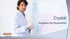  Presentation with chemist - Slide deck consisting of chemical elements - young chemist working background and a sky blue colored foreground