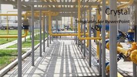  Presentation with engineering chemical - Theme with chemical engineering - gas refinery pipes background and a coral colored foreground