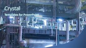  Presentation with engineering chemical - Colorful PPT theme enhanced with chemical engineering - refinery industrial plant with industry backdrop and a ocean colored foreground