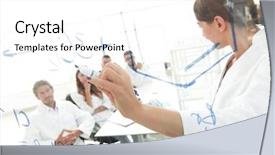  Presentation with report - Beautiful presentation theme featuring chemical engineering - view through the transparent board backdrop and a white colored foreground