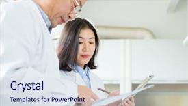  Presentation with chemical experiment - Theme having chemical experiment in modern lab background and a sky blue colored foreground