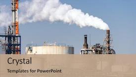  Presentation with tokyo - PPT theme enhanced with chemical factory plant with gas background and a coral colored foreground