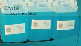  Presentation with bulk - Beautiful slide set featuring chemical-factory-producing-bulk-hand backdrop and a teal colored foreground