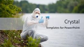  Presentation with bulb - Amazing presentation design having chemical filtration - ecologist in respirator with bulb backdrop and a light gray colored foreground