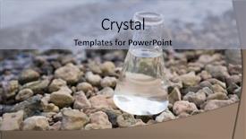  Presentation with water river - Theme with chemical flask with water lake background and a light blue colored foreground