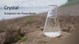  Presentation with water filtration - Audience pleasing theme consisting of chemical flask with water lake backdrop and a lemonade colored foreground