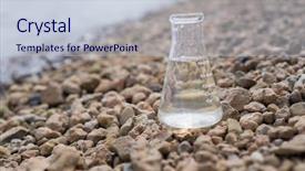  Presentation with oil and water chemical - Theme having chemical flask with water lake background and a lemonade colored foreground