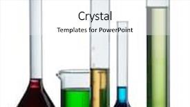  Presentation with flasks - Presentation theme featuring chemical flasks with reagents isolated on white background background and a white colored foreground