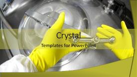  Presentation with robotic process automation industry 4 - Audience pleasing PPT layouts consisting of chemical food - hands in yellow gloves closing backdrop and a yellow colored foreground