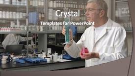  Presentation with chemist - Presentation theme with crime lab - chemist working in a laboratory background and a gray colored foreground