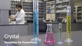  Presentation with lab glassware - Slides having crime lab - laboratory glassware sitting background and a gray colored foreground