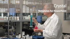  Presentation with chemist - Amazing PPT theme having crime lab - senior chemist formulating backdrop and a gray colored foreground