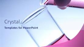  Presentation with chemical - Presentation design having chemical-glassware background and a sky blue colored foreground