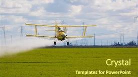  Presentation with crop duster - Colorful PPT layouts enhanced with crop duster spraying insecticide backdrop and a tawny brown colored foreground