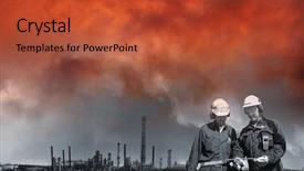  Presentation with chemical industry - Theme having chemical industry and refinery work background and a red colored foreground