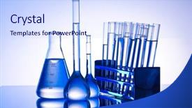  Presentation with lab - Theme with chemical lab with glass tubing background and a sky blue colored foreground