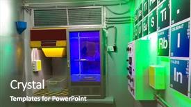  Presentation with chemical - PPT theme featuring chemical lab background and a tawny brown colored foreground