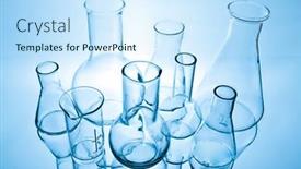  Presentation with laboratory equipment - Amazing PPT theme having chemical laboratory equipment backdrop and a cool aqua colored foreground