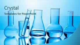 Presentation with laboratory chemical - PPT layouts consisting of toxic forensic test tubes - chemical laboratory equipment background and a cool aqua colored foreground