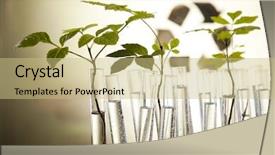  Presentation with laboratory equipment - Beautiful slides featuring chemical laboratory glassware equipment ecology backdrop and a coral colored foreground