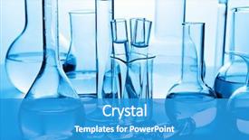  Presentation with laboratory chemical - Cool new presentation theme with chemical laboratory glassware backdrop and a teal colored foreground