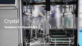  Presentation with laboratory equipment - Slide set featuring chemical laboratory washing and disinfection background and a gray colored foreground