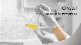  Presentation with laboratory chemical - Audience pleasing slide set consisting of chemical laboratory backdrop and a light gray colored foreground