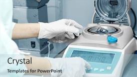  Presentation with laboratory chemical - Presentation enhanced with bascula - chemical laboratory background and a light blue colored foreground