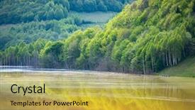  Presentation with montana - Cool new PPT layouts with chemical leak - flooded and abandoned village backdrop and a yellow colored foreground