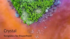  Presentation with abandoned - PPT theme enhanced with chemical leak - flooded and abandoned village background and a red colored foreground