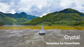  Presentation with montana - Slide set having chemical leak - flooded and abandoned village background and a gray colored foreground