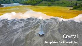  Presentation with montana - Audience pleasing presentation design consisting of chemical leak - flooded and abandoned village backdrop and a gray colored foreground