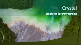  Presentation with nautre lake - Presentation consisting of chemical leak - flooded and abandoned village background and a ocean colored foreground