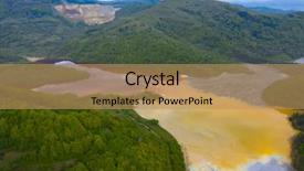  Presentation with village - Audience pleasing presentation theme consisting of chemical leak - flooded and abandoned village backdrop and a coral colored foreground