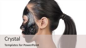  Presentation with chemical - PPT theme enhanced with chemical peel - asian woman with black spa background and a soft green colored foreground