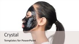  Presentation with chemical - Cool new PPT theme with chemical peel - asian woman with black spa backdrop and a soft green colored foreground