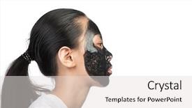  Presentation with chemical - Slide set enhanced with chemical peel - asian woman with black spa background and a light gray colored foreground