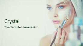  Presentation with face mask - Audience pleasing presentation theme consisting of chemical peel - happy woman with a towel backdrop and a sky blue colored foreground